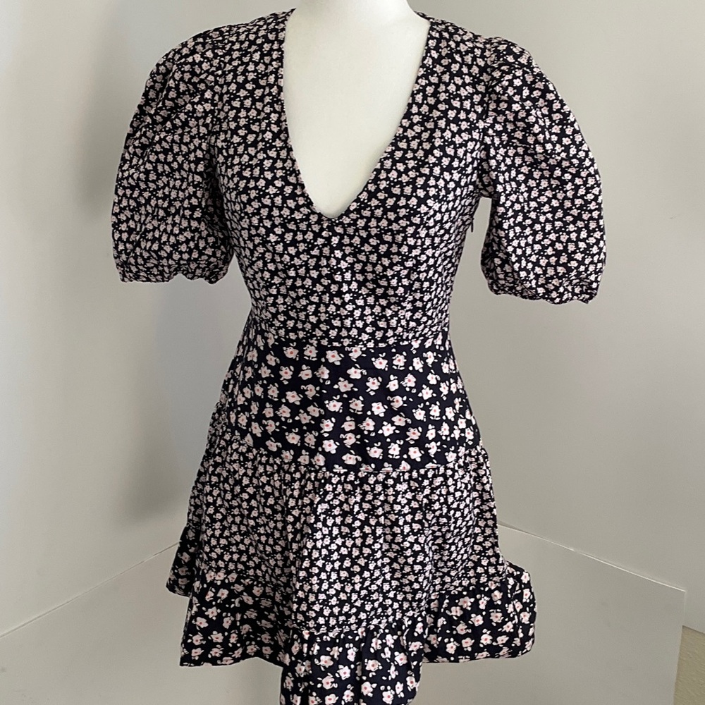 French Connection Black and Pink Mini Dress